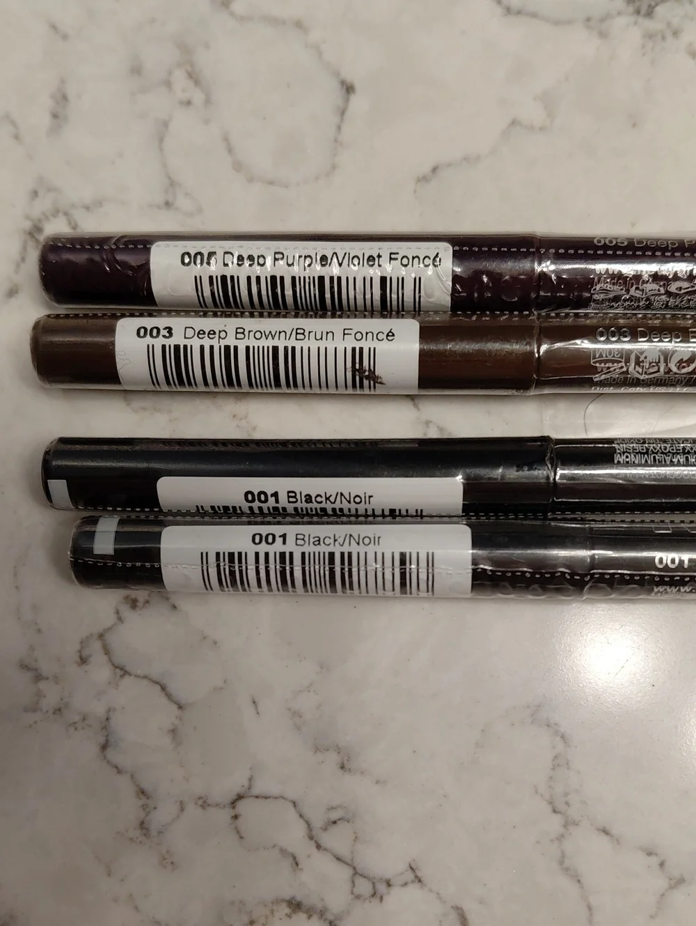 LOT Of 4 NYC New York Color Waterproof Eyeliner Pencils Black Deep Brown Purple
